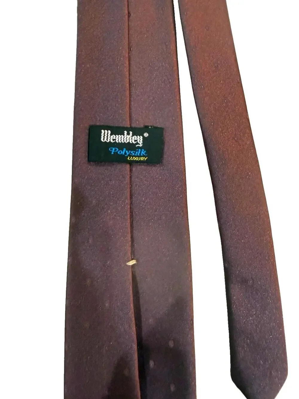 Wembley Men's Solid Woven Polysilk Tie Brown Classic Width Short Length